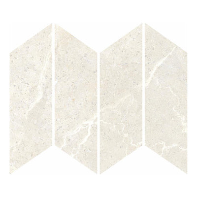 MUSES PETRA MIX BEIGE FELLTEC 73X260MM CHEVRON MOSAIC TILE (PER BOX)