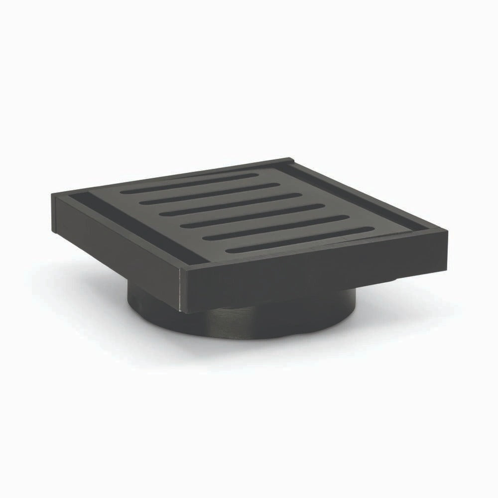 AQUAPERLA MUSES EZY FLOW GUARD FLOOR WASTE BRUSHED BLACK 100MM