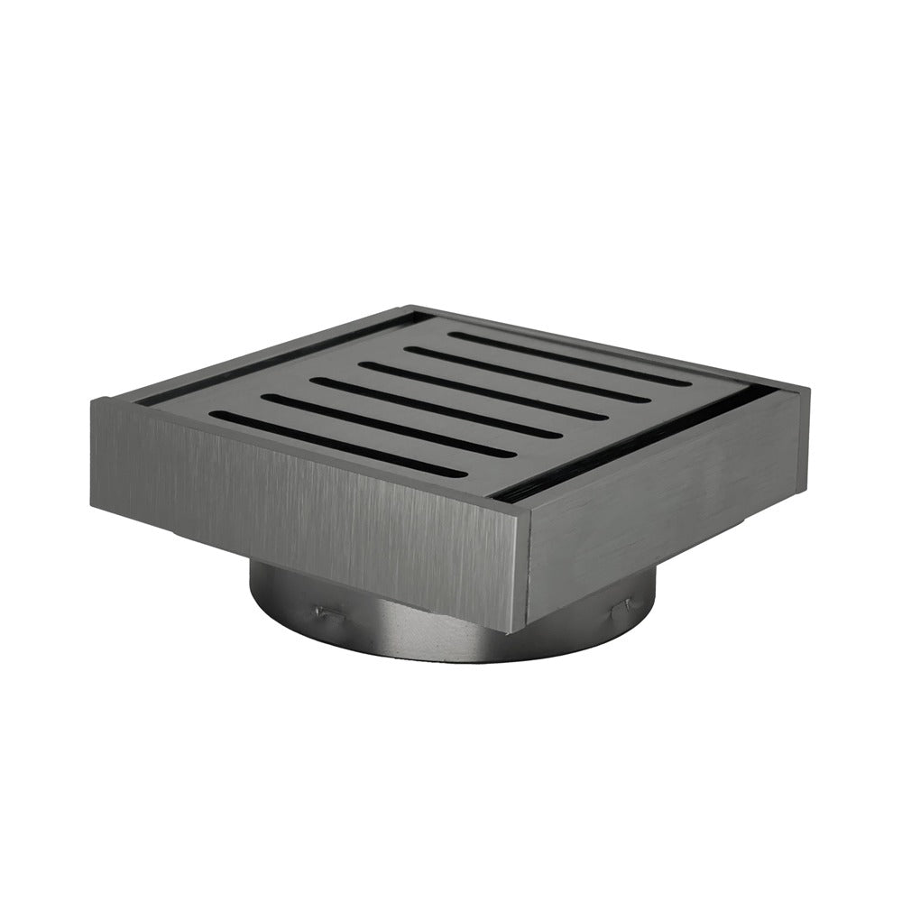 AQUAPERLA MUSES EZY FLOW FLOOR WASTE GUN METAL 100MM