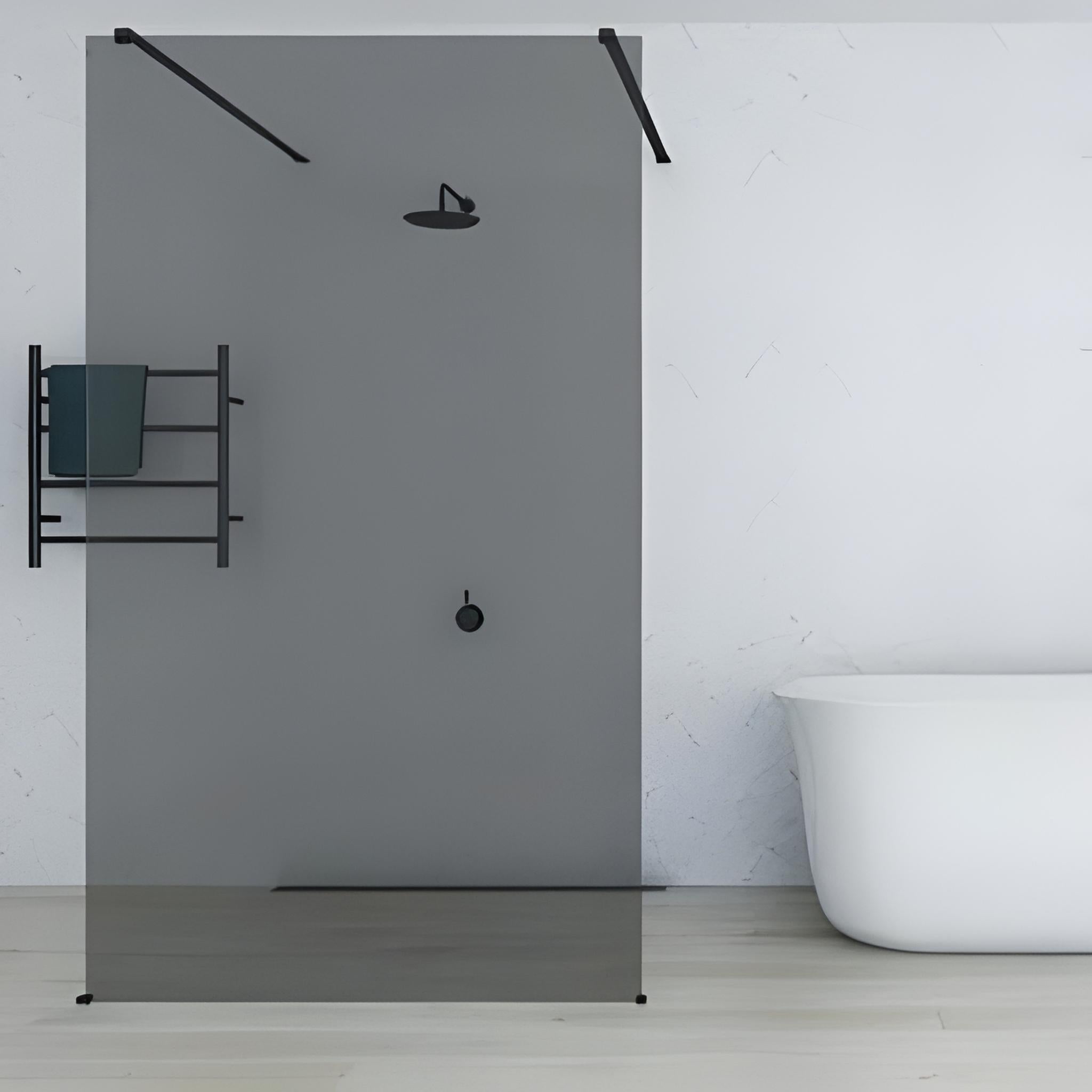 DECINA M-SERIES FRAMELESS FREESTANDING PANEL TINTED GLASS BLACK