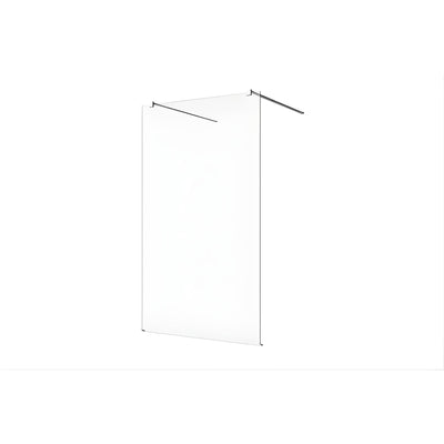 DECINA M-SERIES FRAMELESS FREESTANDING PANEL CLEAR GLASS BRUSHED NICKEL