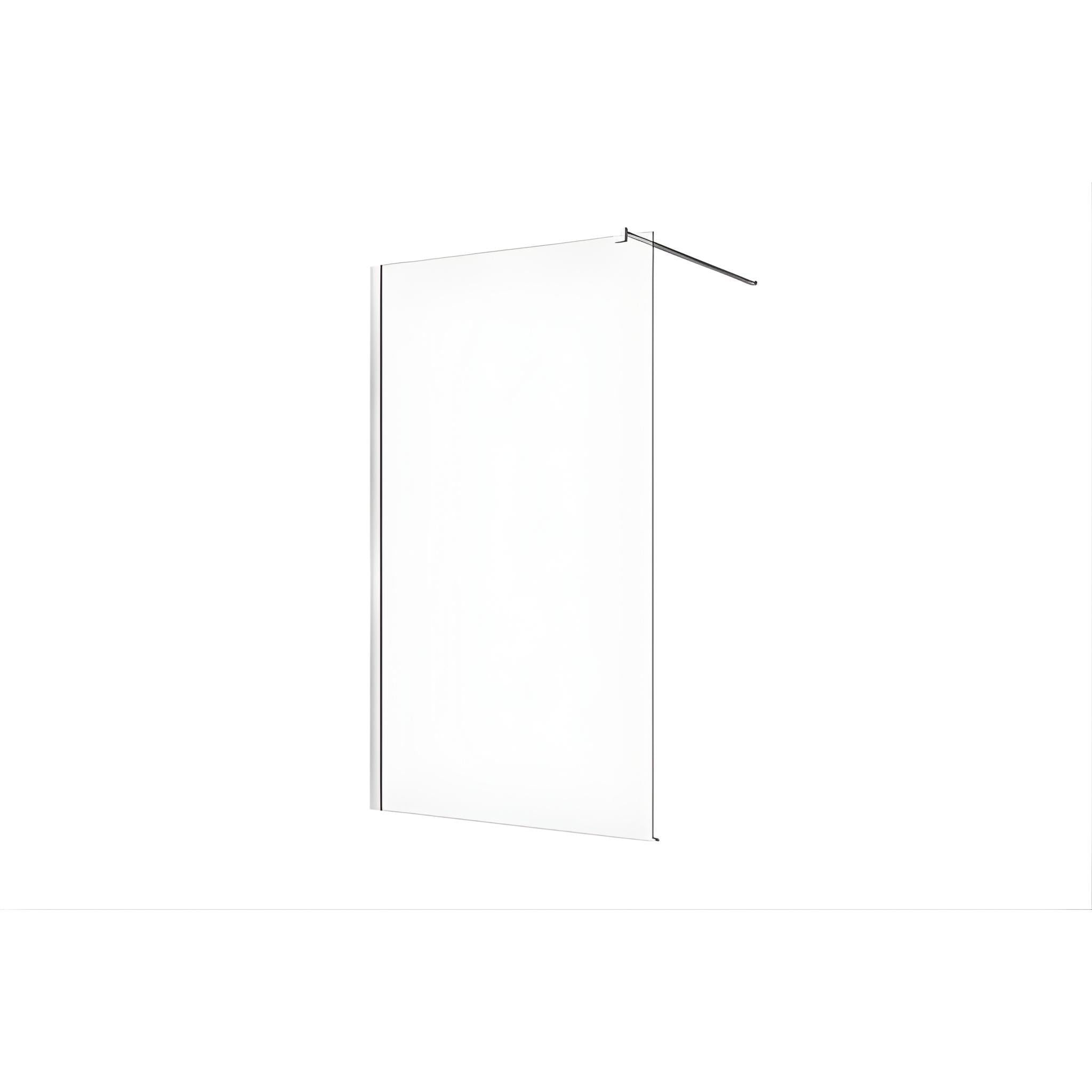 DECINA M-SERIES FRAMELESS WALL FIXED PANEL CLEAR GLASS BRUSHED NICKEL