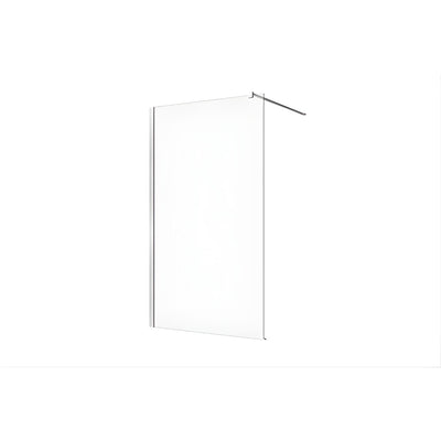 DECINA M-SERIES FRAMELESS WALL FIXED PANEL CLEAR GLASS BRUSHED NICKEL