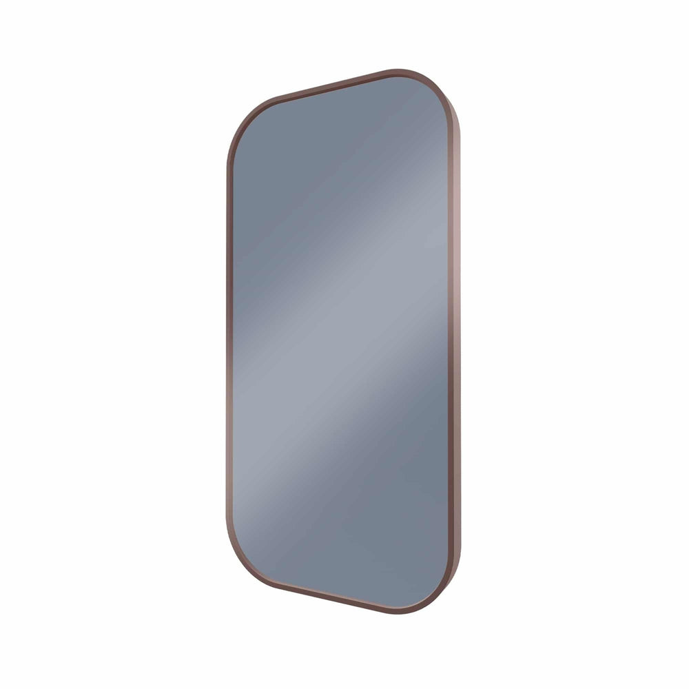 REMER MODERN CURVED RECTANGLE FRAMED MIRROR WITH PORTABLE MAGNIFIER CUSTOM COLOURS 450X900MM