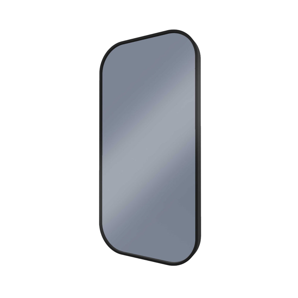 REMER MODERN CURVED RECTANGLE FRAMED MIRROR WITH PORTABLE MAGNIFIER CUSTOM COLOURS 450X900MM