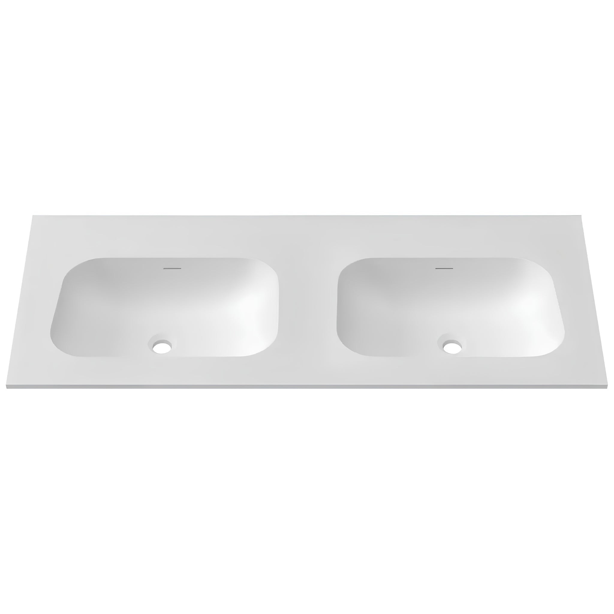 OTTI CHLOE SILK MATTE WHITE UNDERMOUNT DOUBLE VANITY SOLID SURFACE STONE TOP WITH BASIN (AVAILABLE IN 1200MM, 1500MM, AND 1800MM)