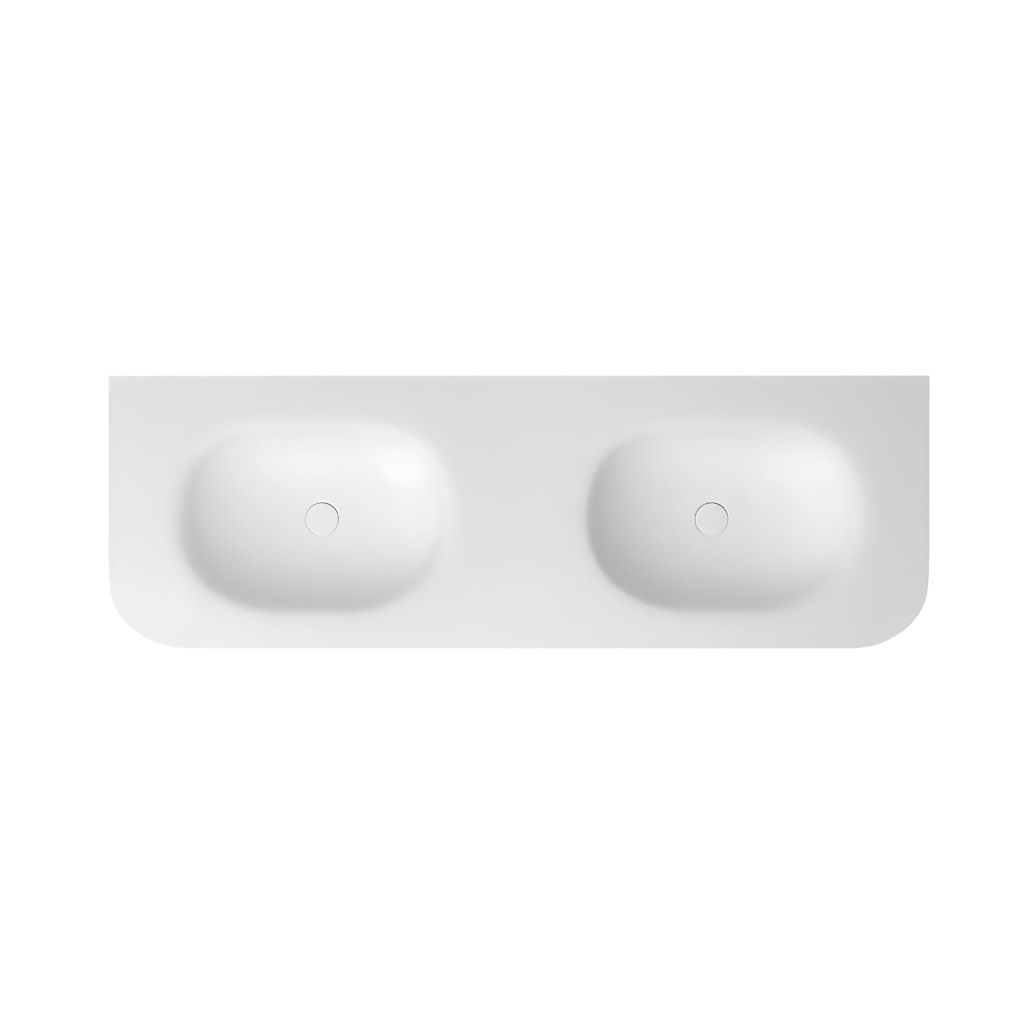 OTTI CHLOE SILK MATTE WHITE UNDERMOUNT DOUBLE VANITY SOLID SURFACE STONE TOP WITH BASIN (AVAILABLE IN 1500MM AND 1800MM)