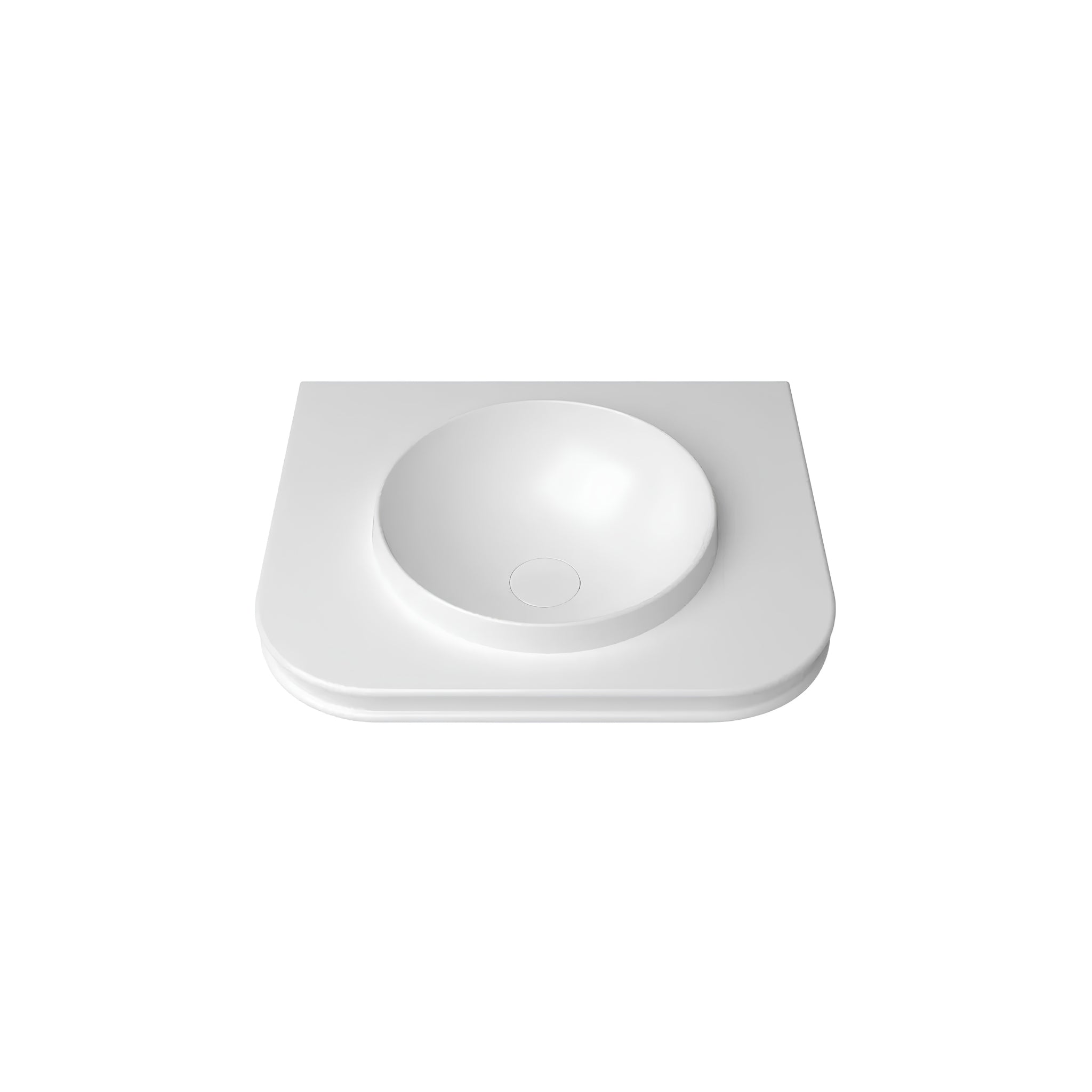 OTTI HAVANA ENGLISH EDGE MATTE WHITE UNDERMOUNT SINGLE VANITY TOP WITH ROUND BASIN (MULTIPLE SIZES AVAILABLE)