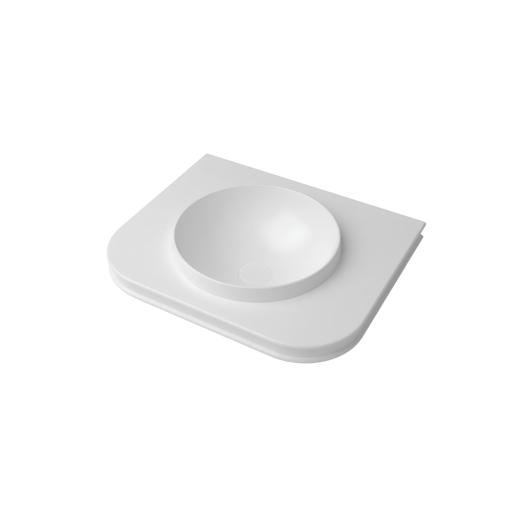 OTTI HAVANA ENGLISH EDGE MATTE WHITE UNDERMOUNT SINGLE VANITY TOP WITH ROUND BASIN (MULTIPLE SIZES AVAILABLE)
