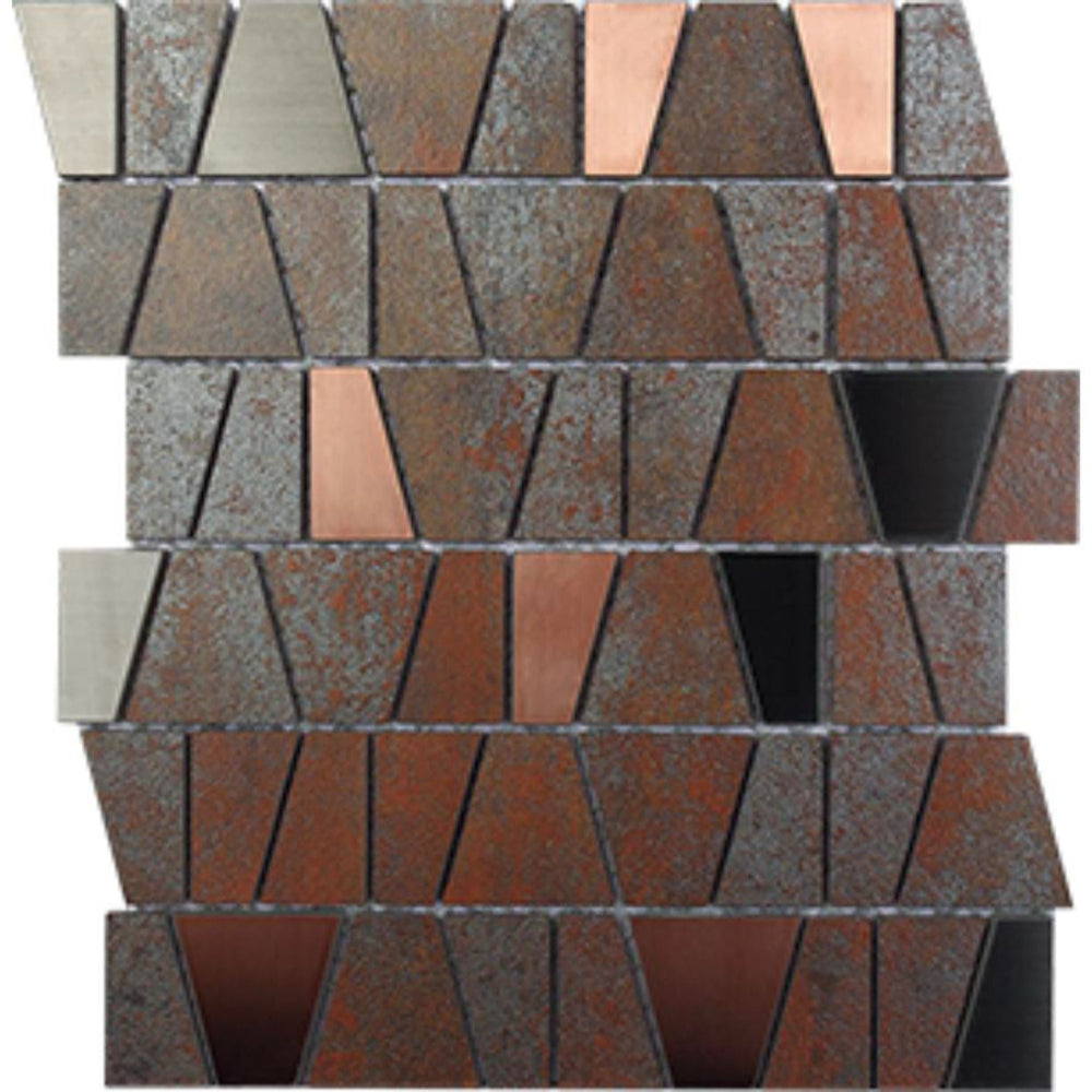 EVERSTONE METALGRES ANTIQUE IRON GLAZED 300X260MM RECTANGLE MOSAIC TILE