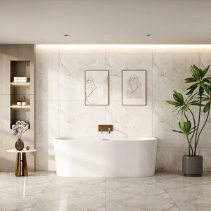 MERCIO MUSEN ULTRA THIN BACK TO WALL BATHTUB GLOSS WHITE (AVAILABLE IN MULTIPLE SIZES)