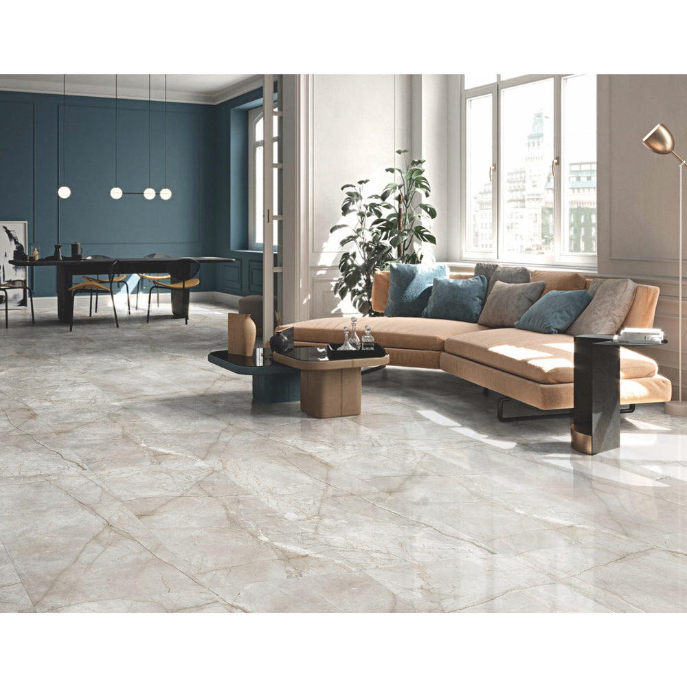 MUSES SILVER ROOT LIGHT GREY SOFT POLISHED 750X1500MM RECTANGULAR TILE (PER BOX)