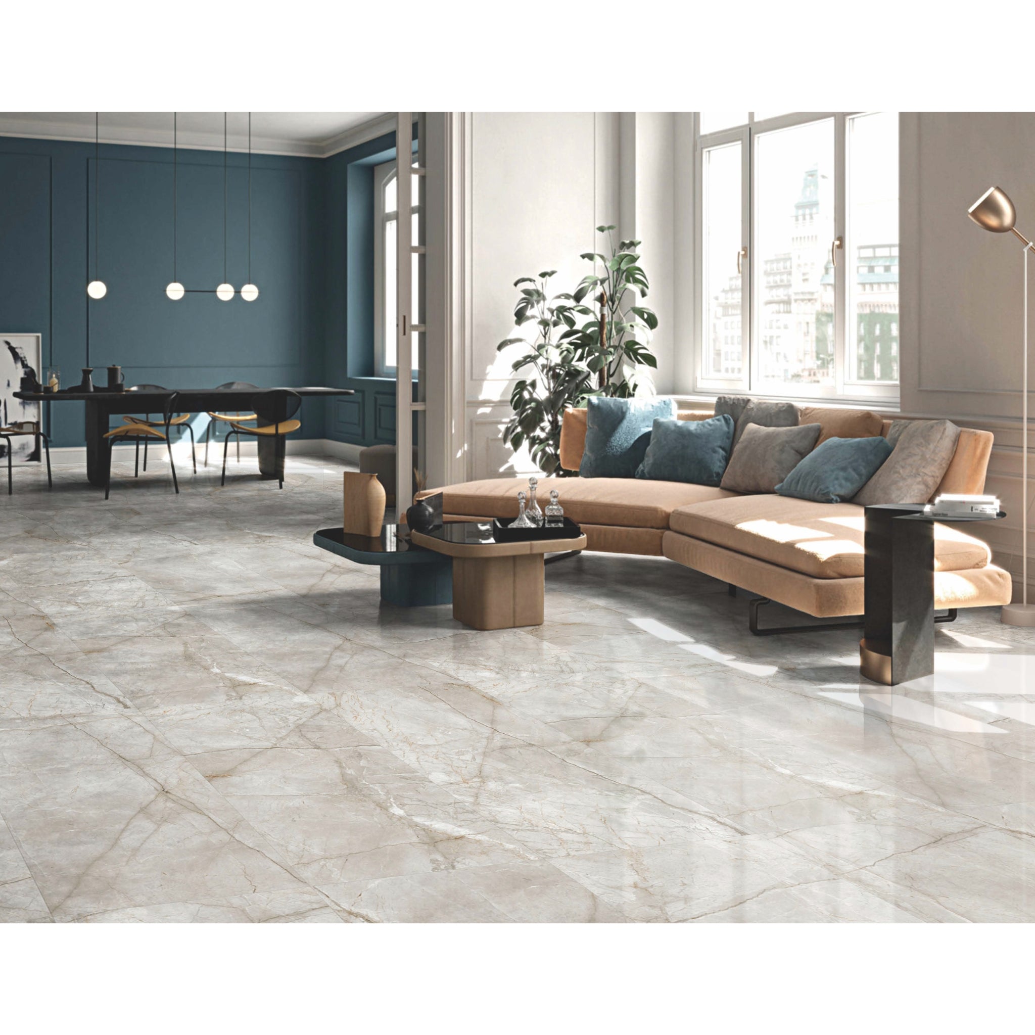 MUSES SILVER ROOT LIGHT GREY SOFT POLISHED 750X1500MM RECTANGULAR TILE (PER BOX)