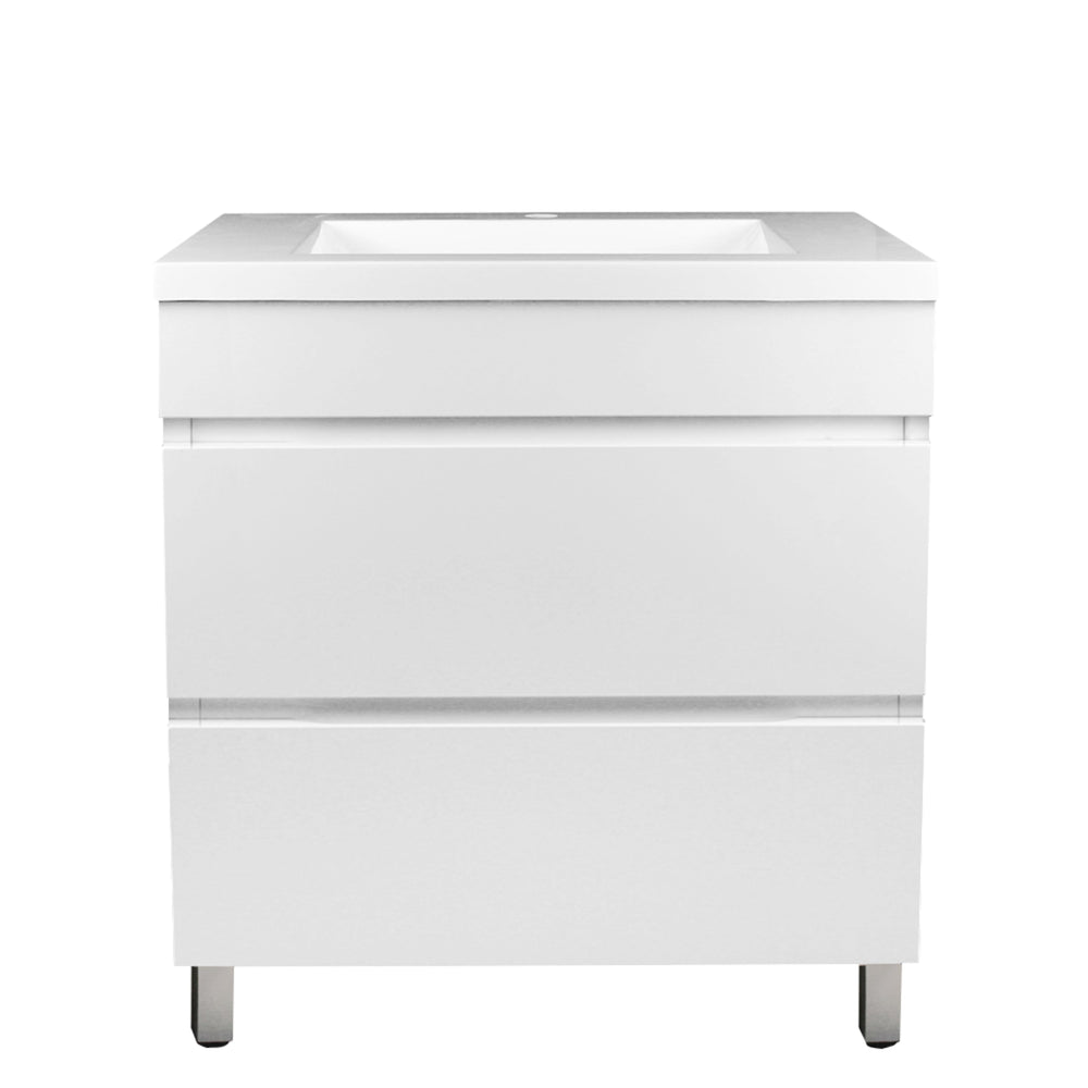 POSEIDON MATTE WHITE 750MM SINGLE BOWL FLOOR STANDING VANITY