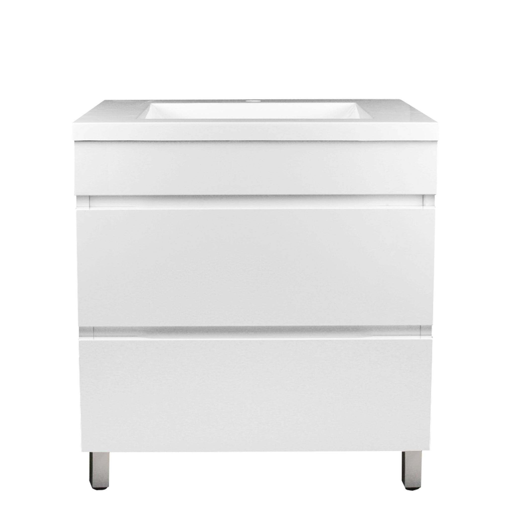 POSEIDON MATTE WHITE 750MM SINGLE BOWL FLOOR STANDING VANITY