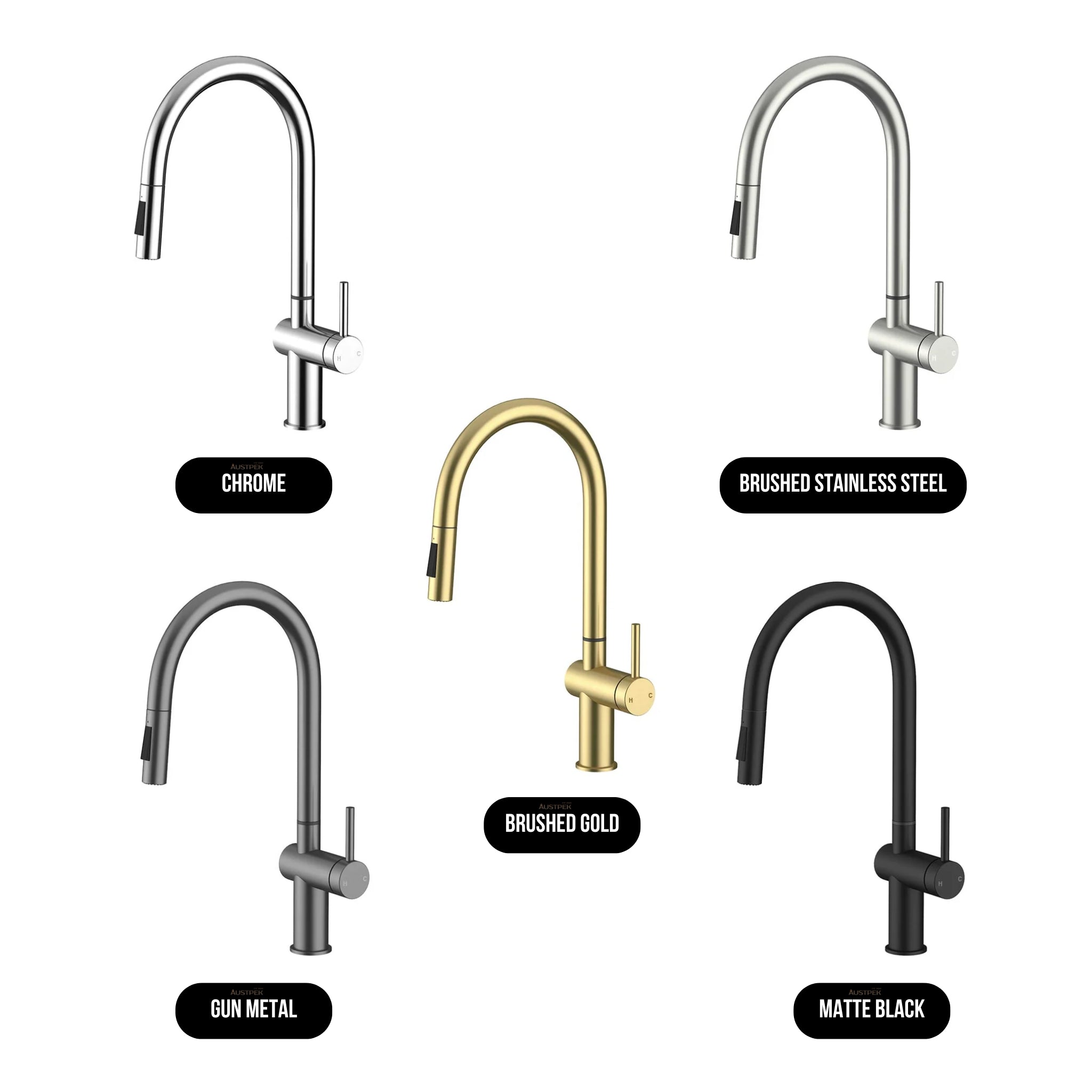 AMOZA LEAD FREE PULL OUT SINK MIXER 451MM CHROME