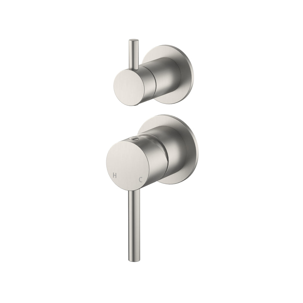 AMOZA DIVERTER MIXER TRIM KIT WITH ROUGH IN BODY BRUSHED STAINLESS STEEL