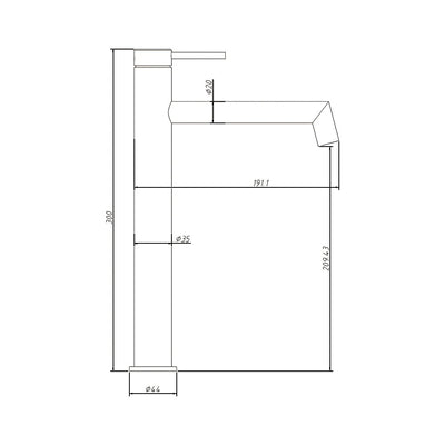 AMOZA LEAD FREE HIGH RISE BASIN MIXER 300MM MATTE BLACK