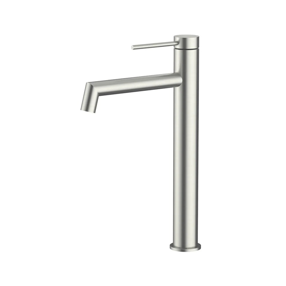 AMOZA LEAD FREE HIGH RISE BASIN MIXER 300MM BRUSHED STAINLESS STEEL