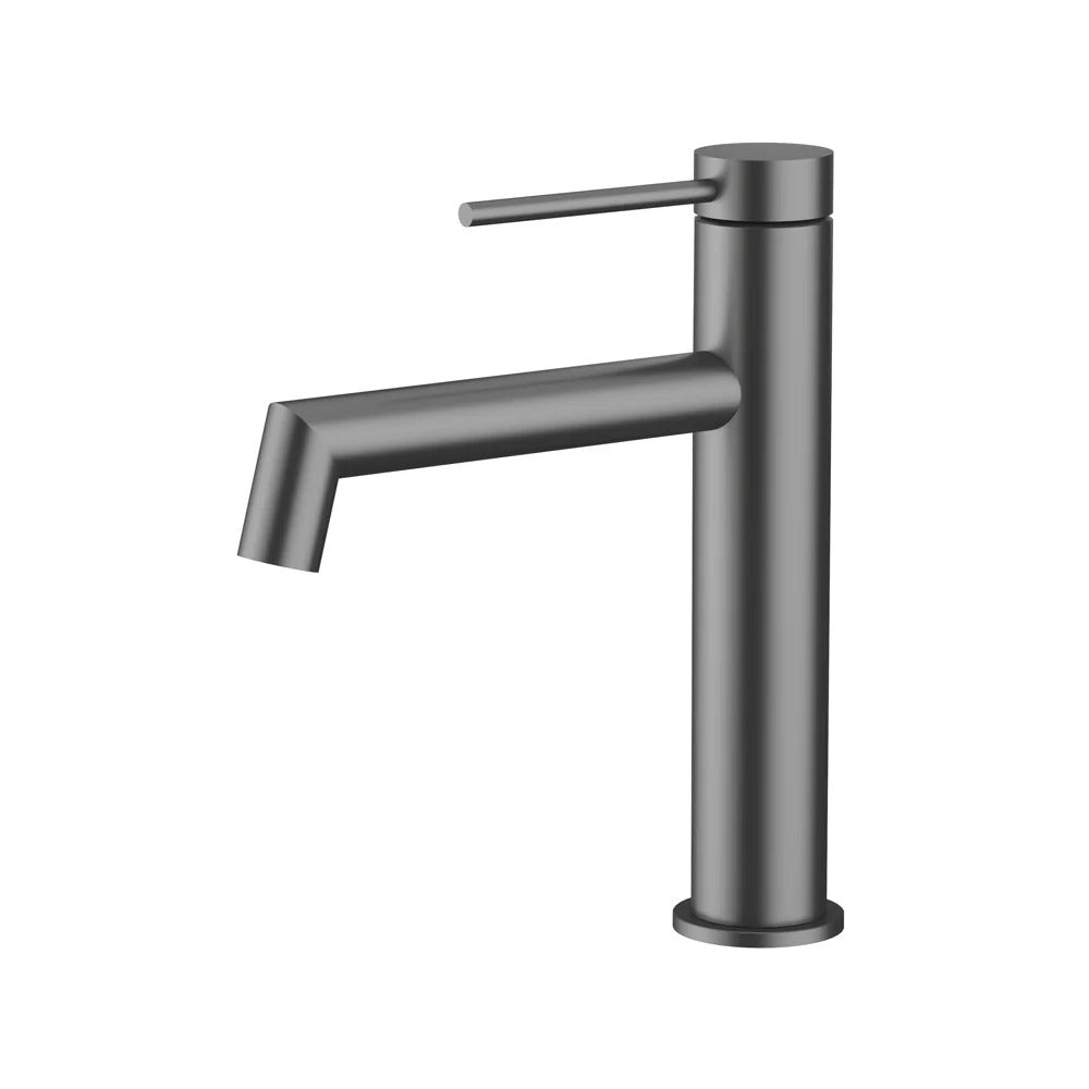 AMOZA LEAD FREE RIGHT ANGLE BASIN MIXER 200MM GUN METAL