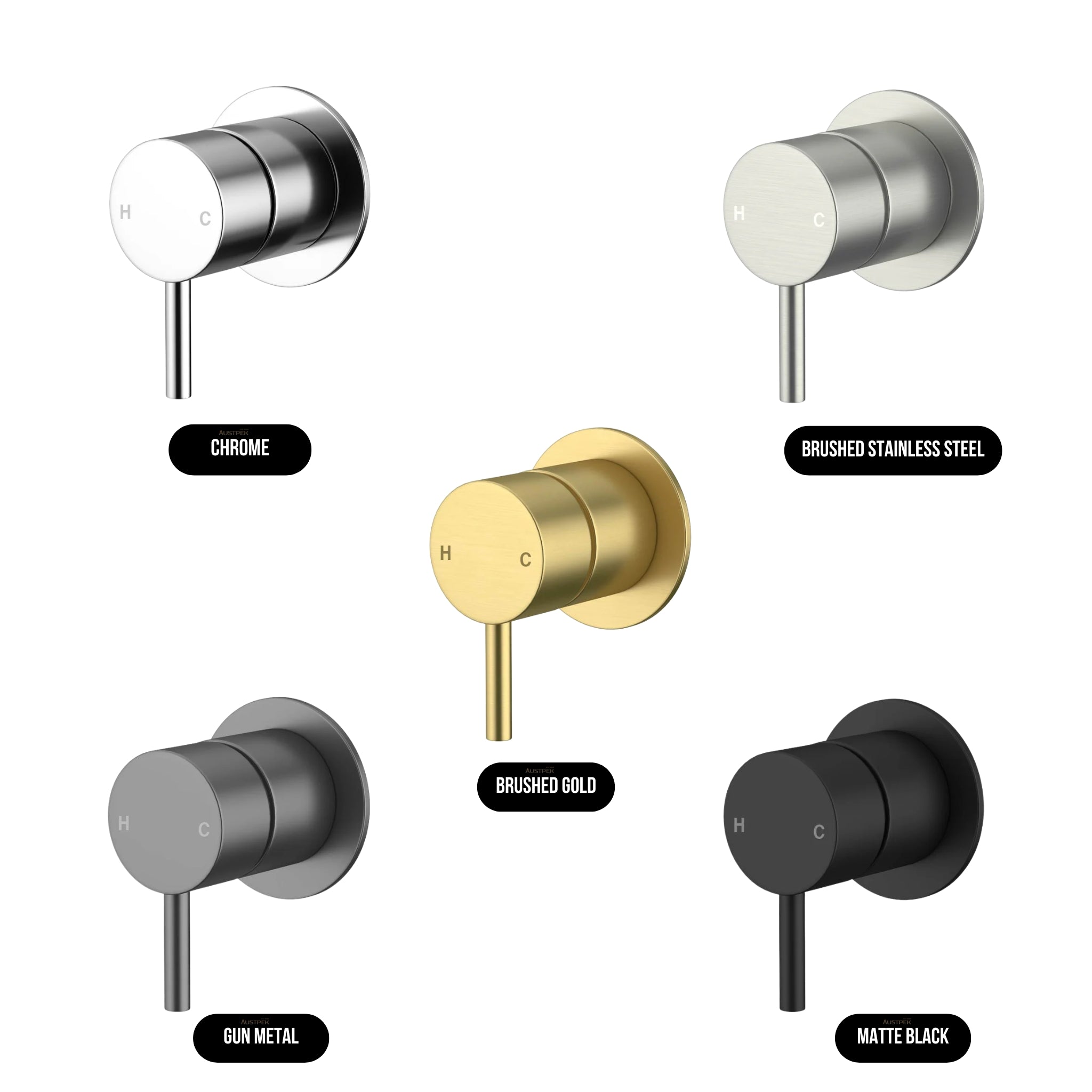 AMOZA WALL MIXER 60MM BRUSHED GOLD