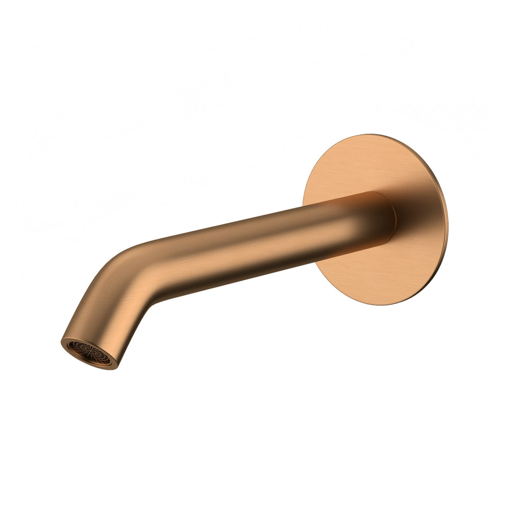 AMOZA CURVED BATH SPOUT 200MM BRUSHED COPPER