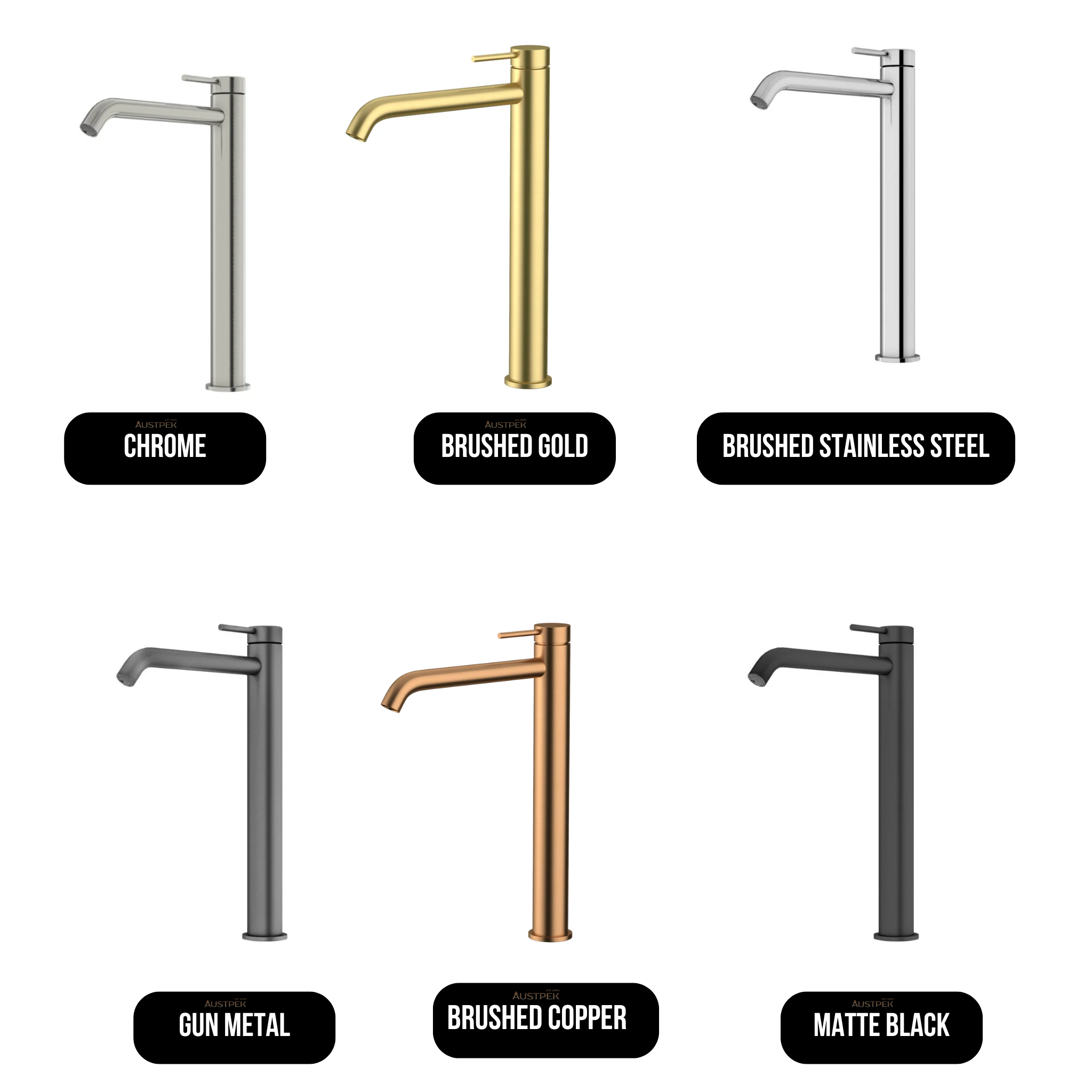 AMOZA LEAD FREE CURVED HIGH RISE BASIN MIXER 311MM CHROME