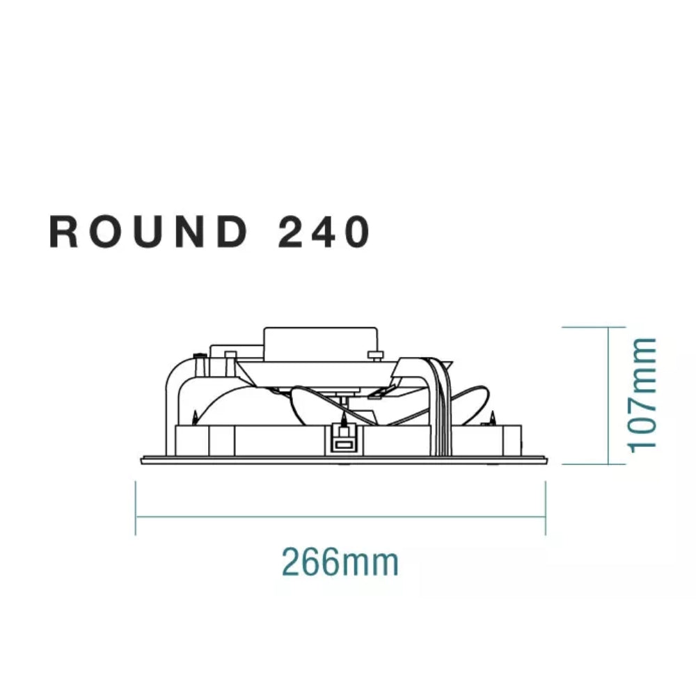 MARTEC CORE EXHAUST FAN ROUND 240MM WHITE