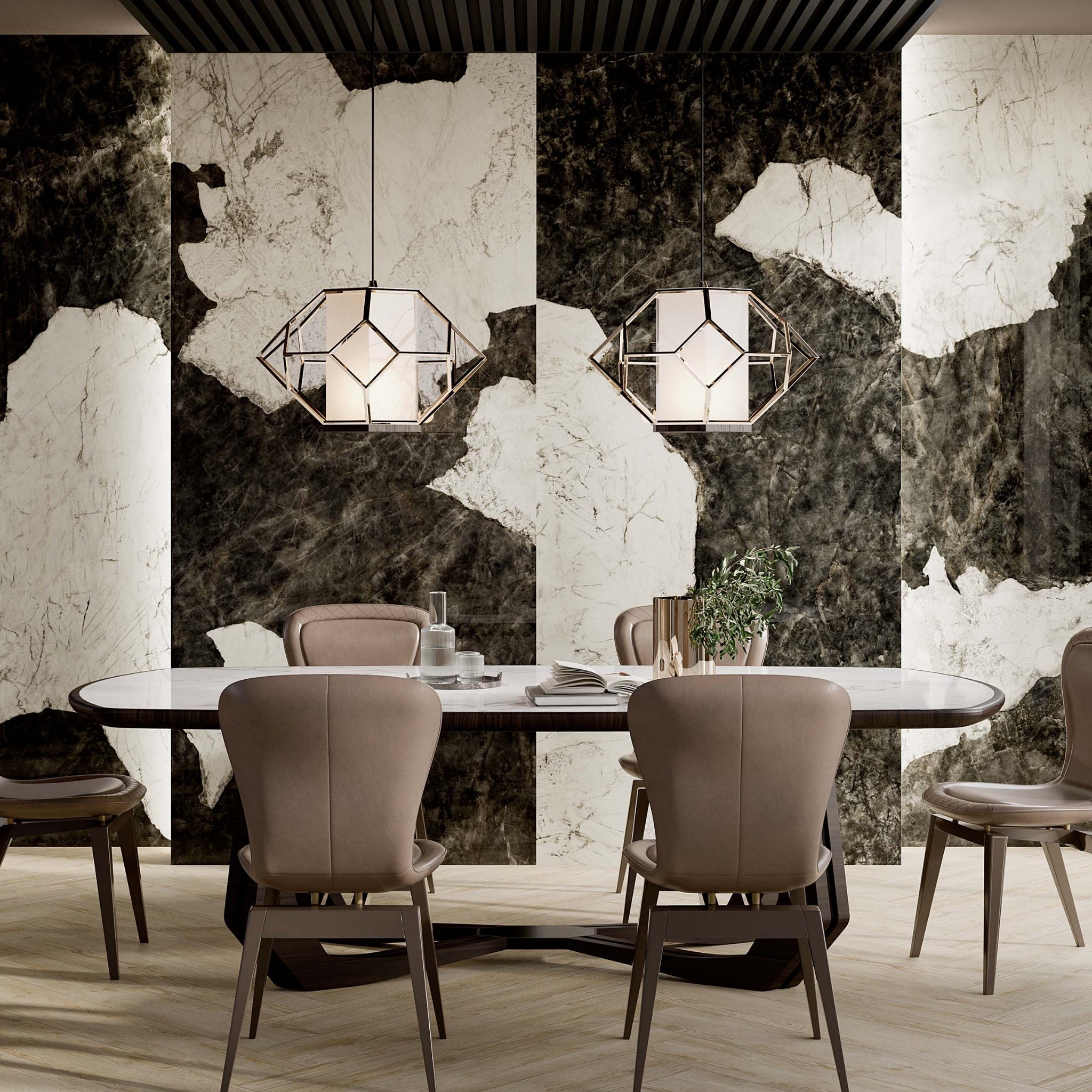 EVERSTONE MEGASLIM MAGMA BLACK & WHITE 2800X1200MM RECTANGULAR THIN SLAB (PER PACK)