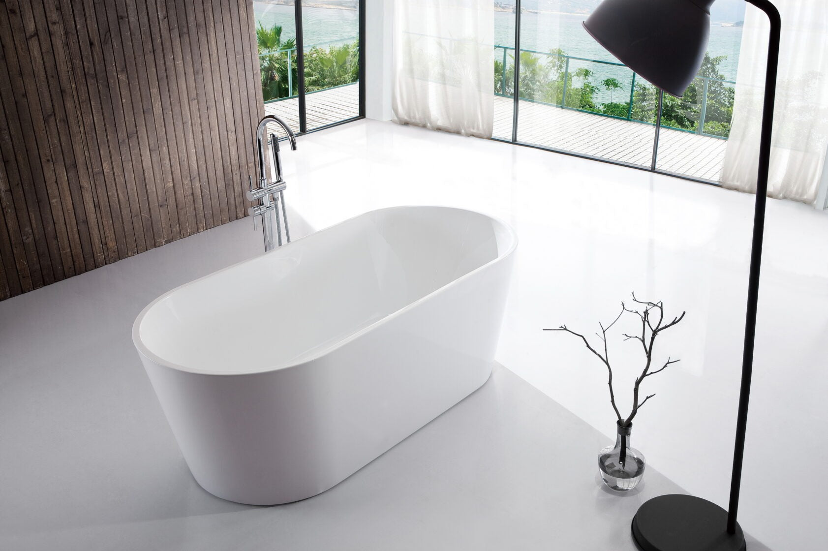 RIVA SHANTY FREESTANDING BATHTUB GLOSS WHITE (AVAILABLE IN 1200MM, 1300MM, 1400MM, 1500MM, 1600MM AND 1700MM)