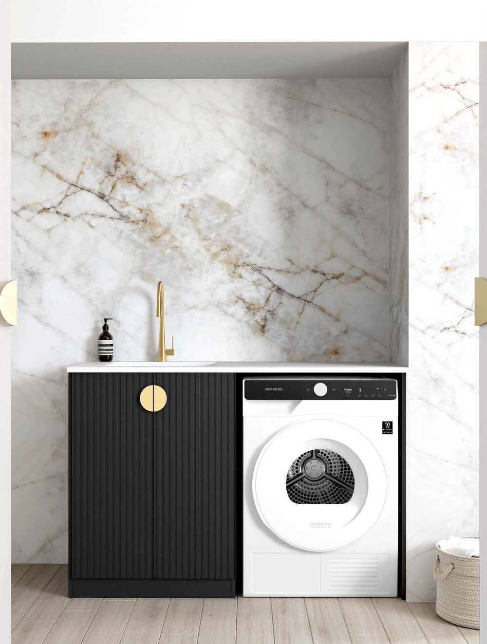 OTTI MARLO MATTE BLACK 630MM BASE LAUNDRY CABINET