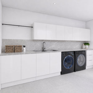 TIMBERLINE LAMINEX MARMO GRIGIO NATURAL DOUBLE BOWL LAUNDRY LAMINATE BENCHTOP