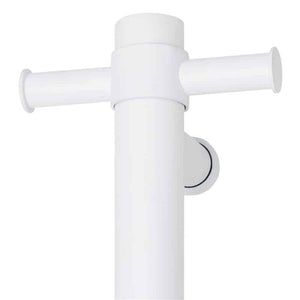 THERMOGROUP ROUND VERTICAL SINGLE HEATED TOWEL RAIL 900MM MATTE WHITE