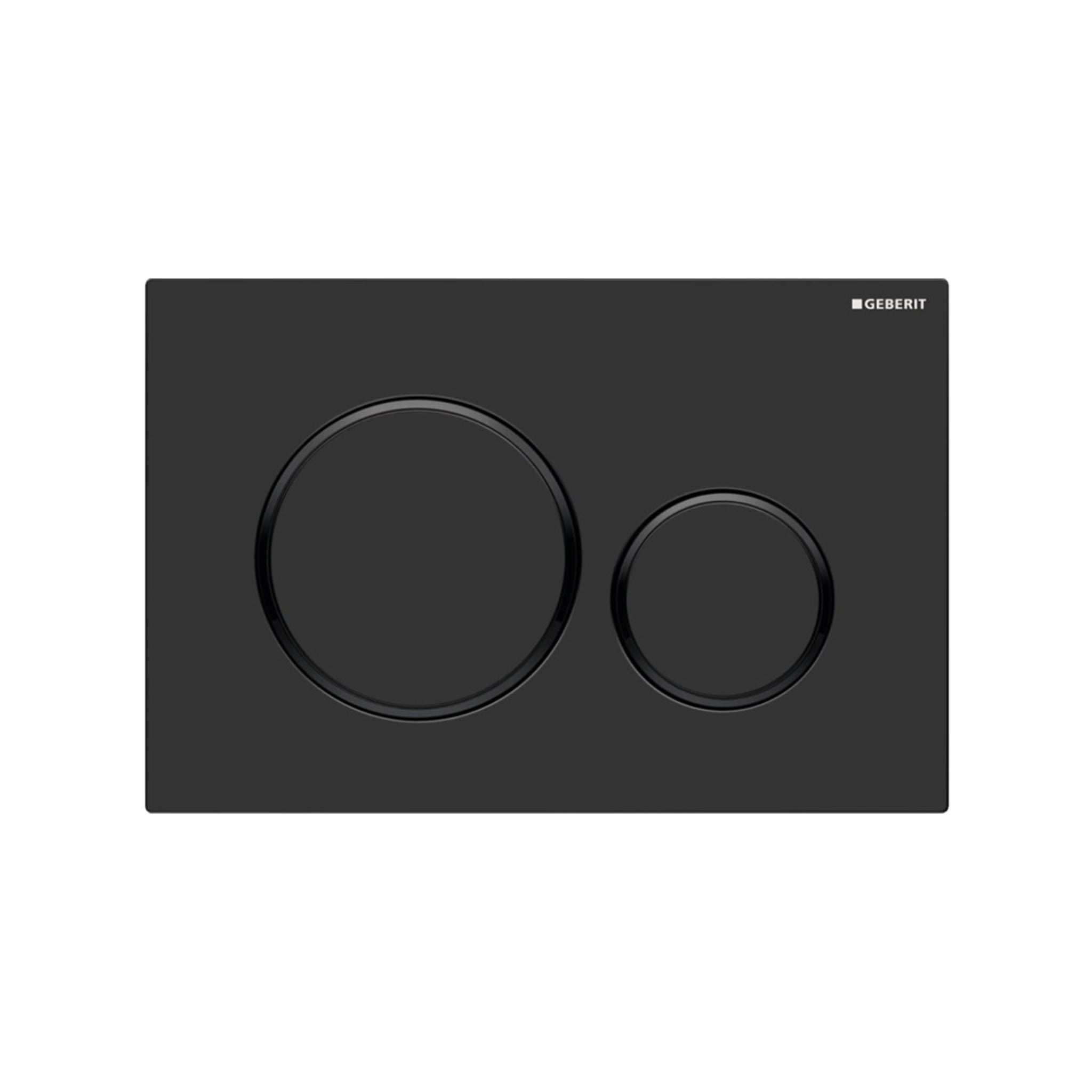 OLIVERI GEBERIT CONCEALED CISTERN FLUSH PLATE WITH ROUND BUTTONS 246MM MATTE BLACK