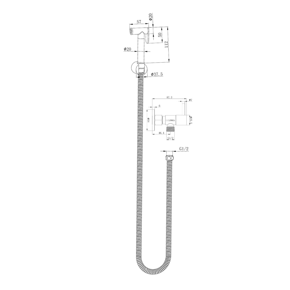 LINSOL ZARAH SINGLE CONTROL BIDET/DOUCHE SPRAY BRUSHED NICKEL