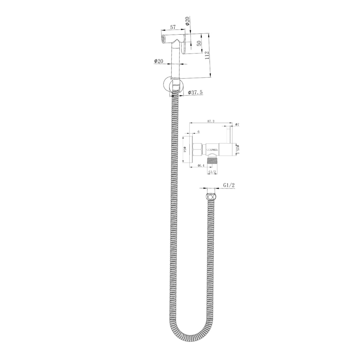 LINSOL ZARAH SINGLE CONTROL BIDET/DOUCHE SPRAY BRUSHED NICKEL