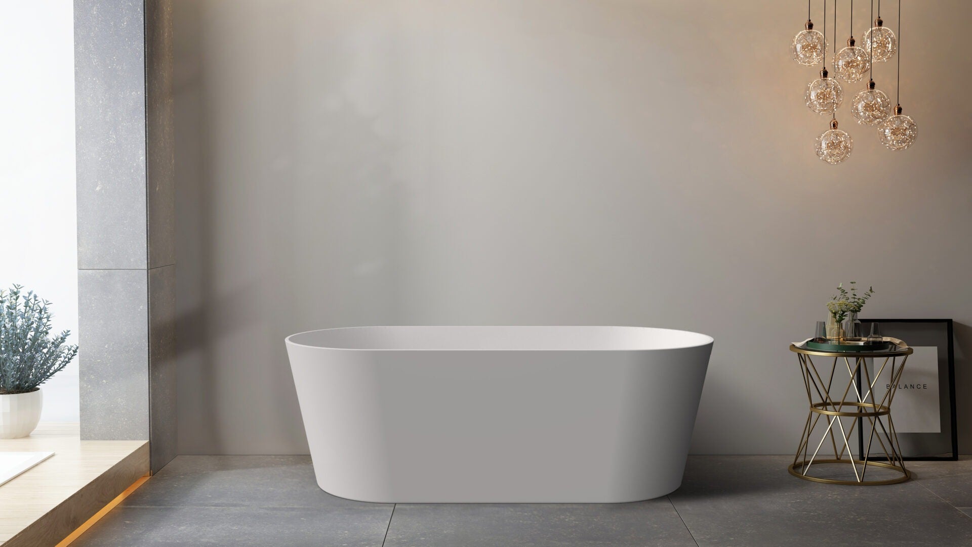 RIVA MIA SUPER SLIM EDGE FREESTANDING BATHTUB MATTE WHITE (AVAILABLE IN 1500MM AND 1700MM)