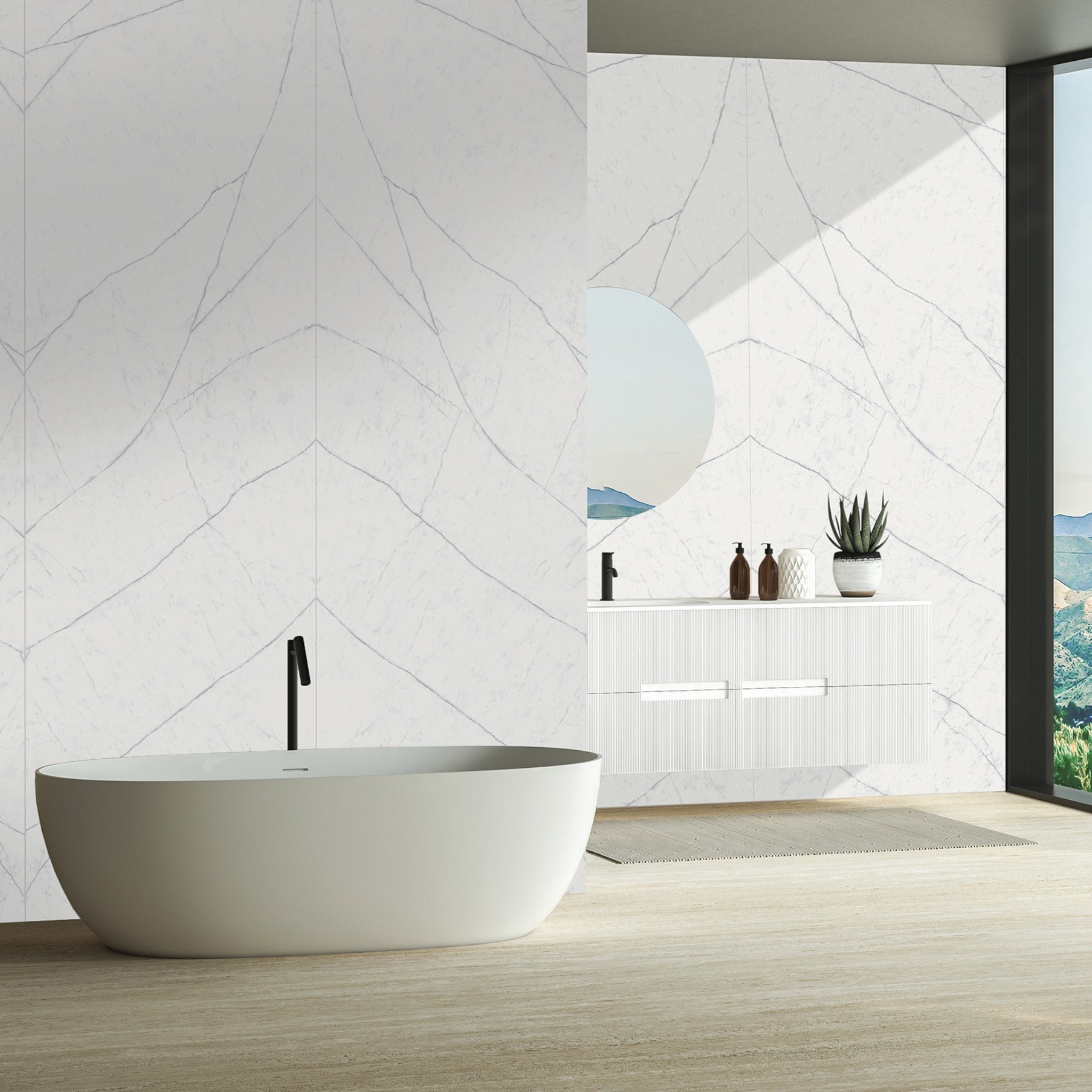 EVERSTONE MEGASLIM MICHELANGELO 2700X900MM RECTANGULAR THIN SLAB (PER PACK)