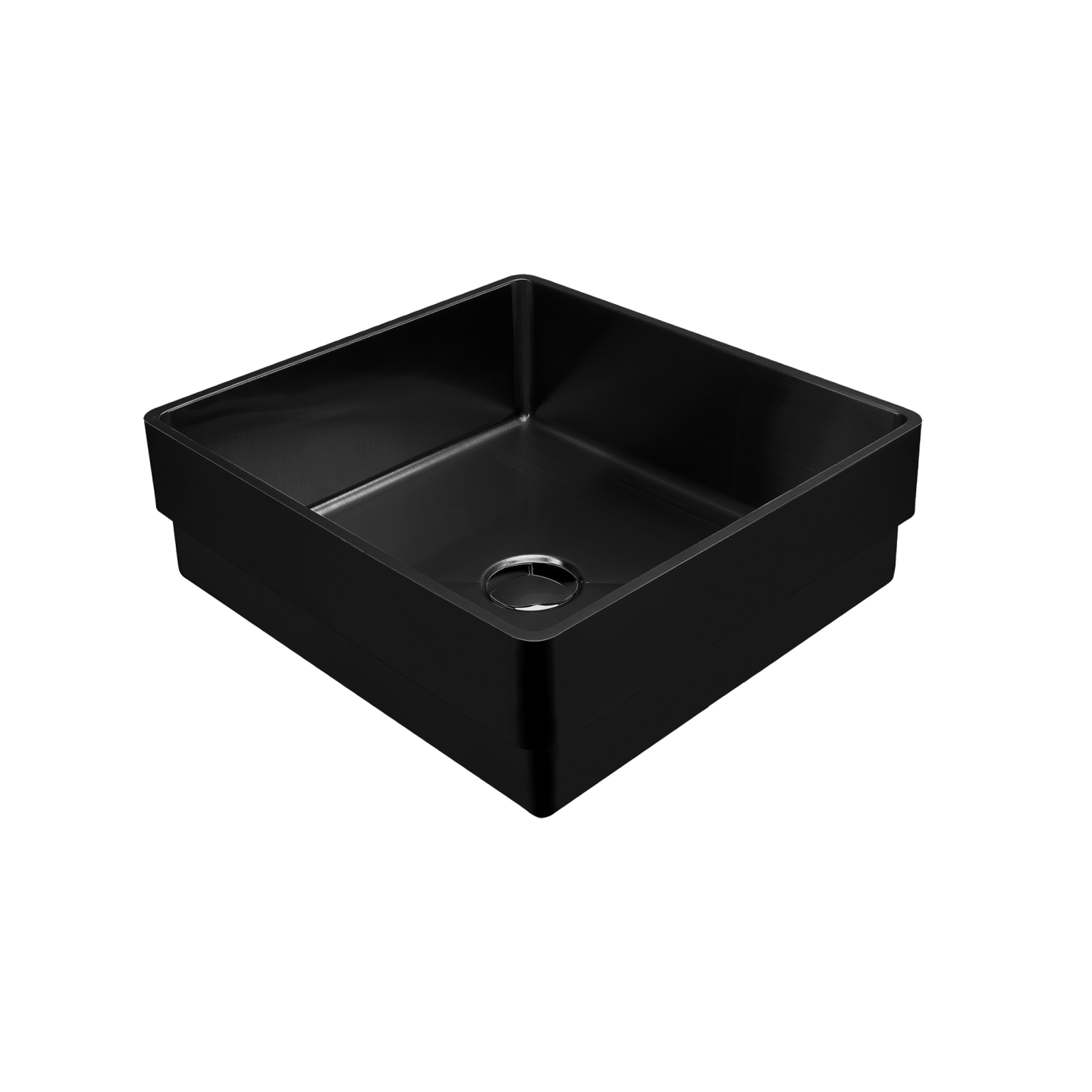 OLIVERI MILAN RECTANGULAR STAINLESS STEEL INSET BASIN BLACK 400MM