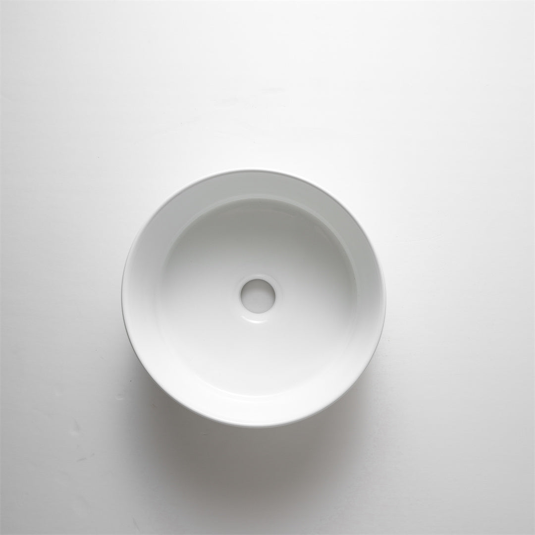 CLAYA ROUND ABOVE COUNTER BASIN GLOSS WHITE 300MM
