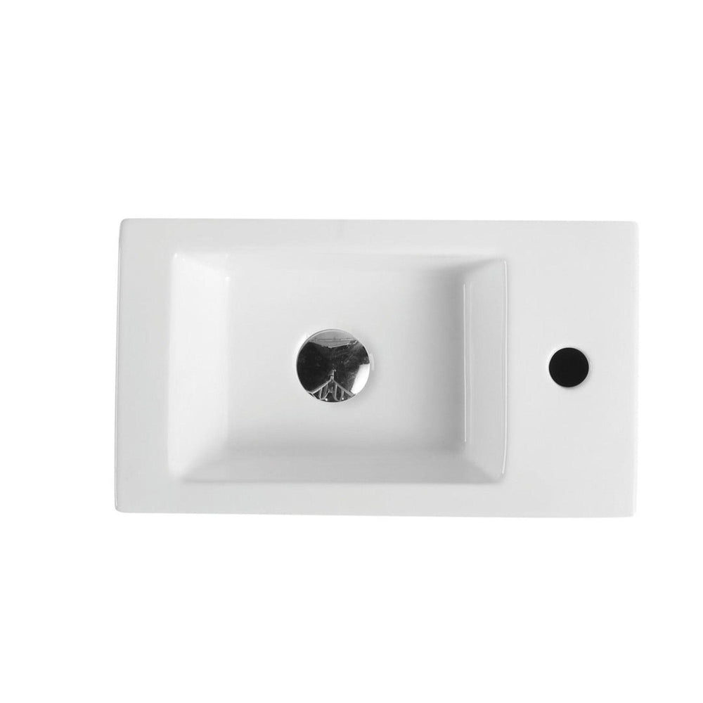MERCIO MINI RECTANGULAR WALL HUNG COMPACT BASIN GLOSS WHITE 470MM