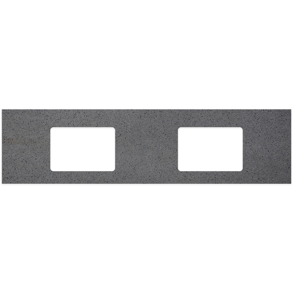 FIENZA MOONSCAPE RECTANGULAR SOLID SURFACE BENCHTOP WITH DOUBLE UNDERMOUNT BASIN HOLES (AVAILABLE IN 1500MM AND 1800MM)