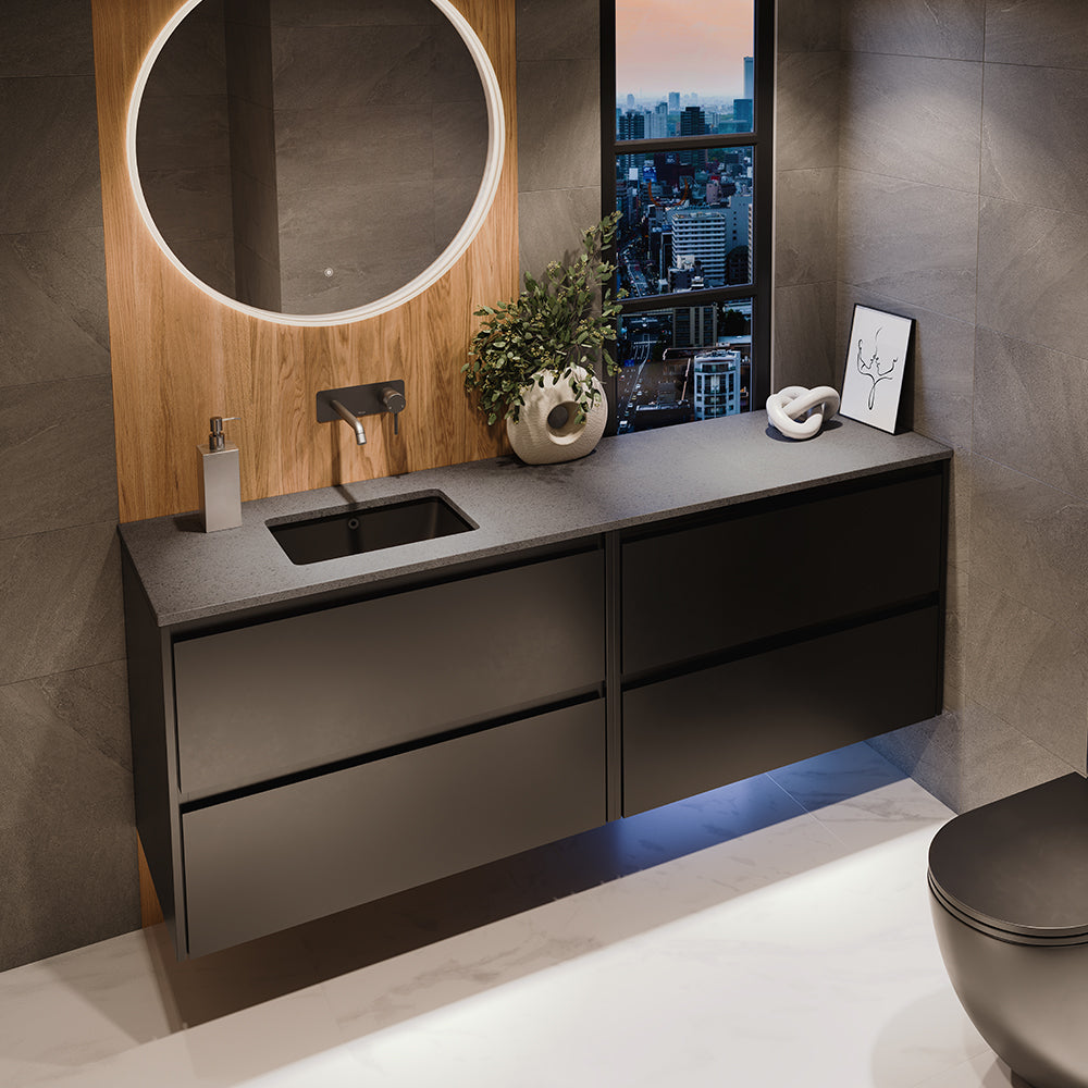 FIENZA MOONSCAPE SINGLE BOWL RECTANGULAR SOLID SURFACE BENCHTOP (AVAILABLE IN 600MM, 750MM, 900MM, 1200MM, 1500MM AND 1800MM)