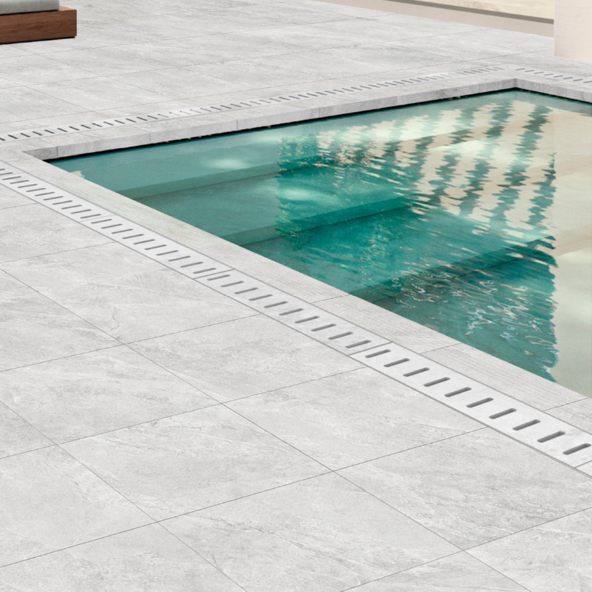 MUSES ARDESIA LIGHT GREY FELLTEC 600X600MM SQUARE PAVER (PER BOX)
