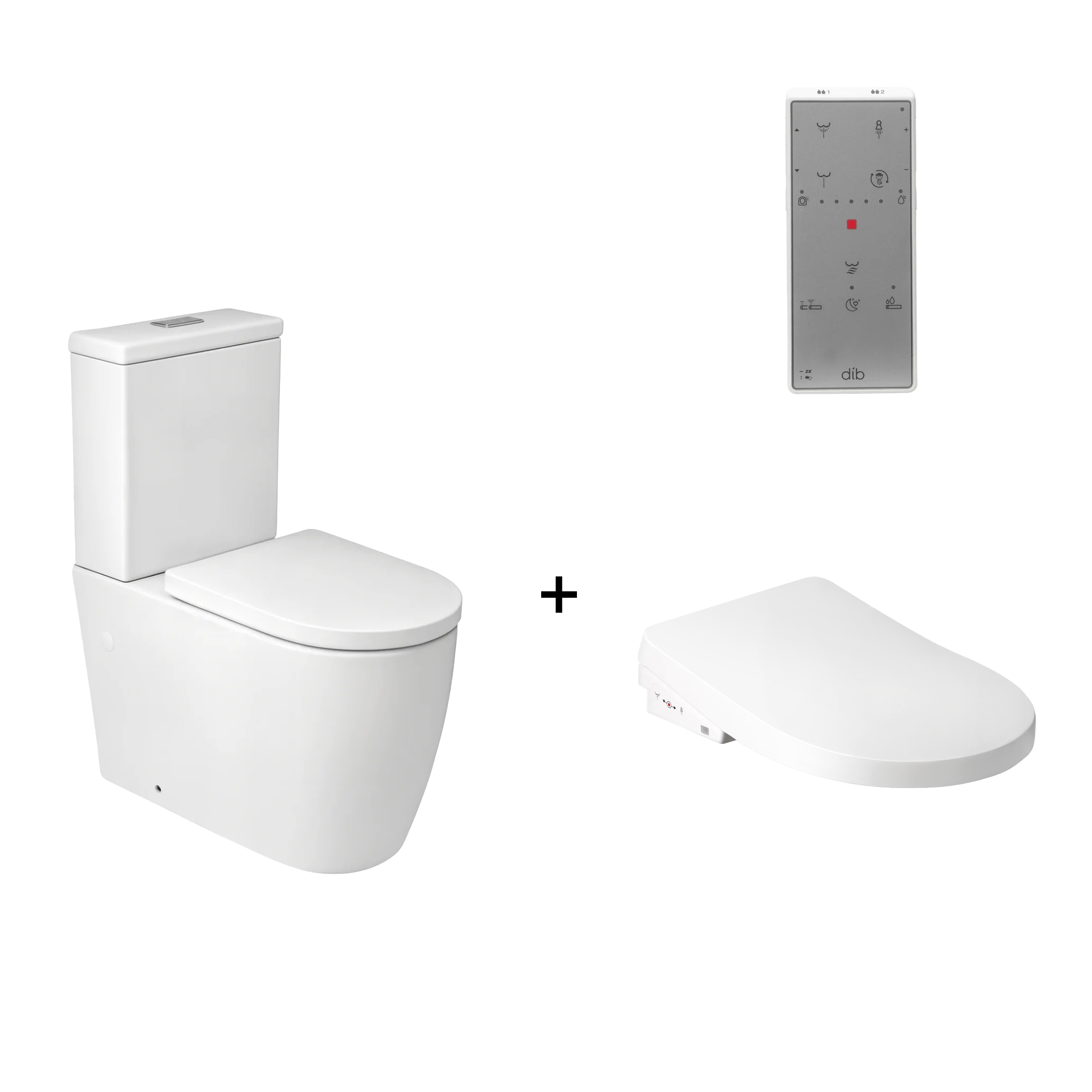 TURNER HASTINGS NARVA BACK-TO-WALL TOILET WITH DIB ULTRA SLIM REMOTE CONTROL WASHLET ELONGATED GLOSS WHITE