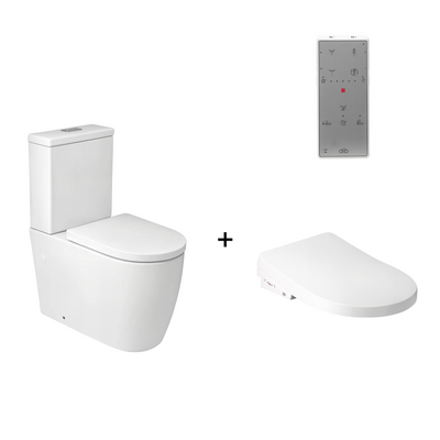 TURNER HASTINGS NARVA BACK-TO-WALL TOILET WITH DIB ULTRA SLIM REMOTE CONTROL BIDET ELONGATED GLOSS WHITE