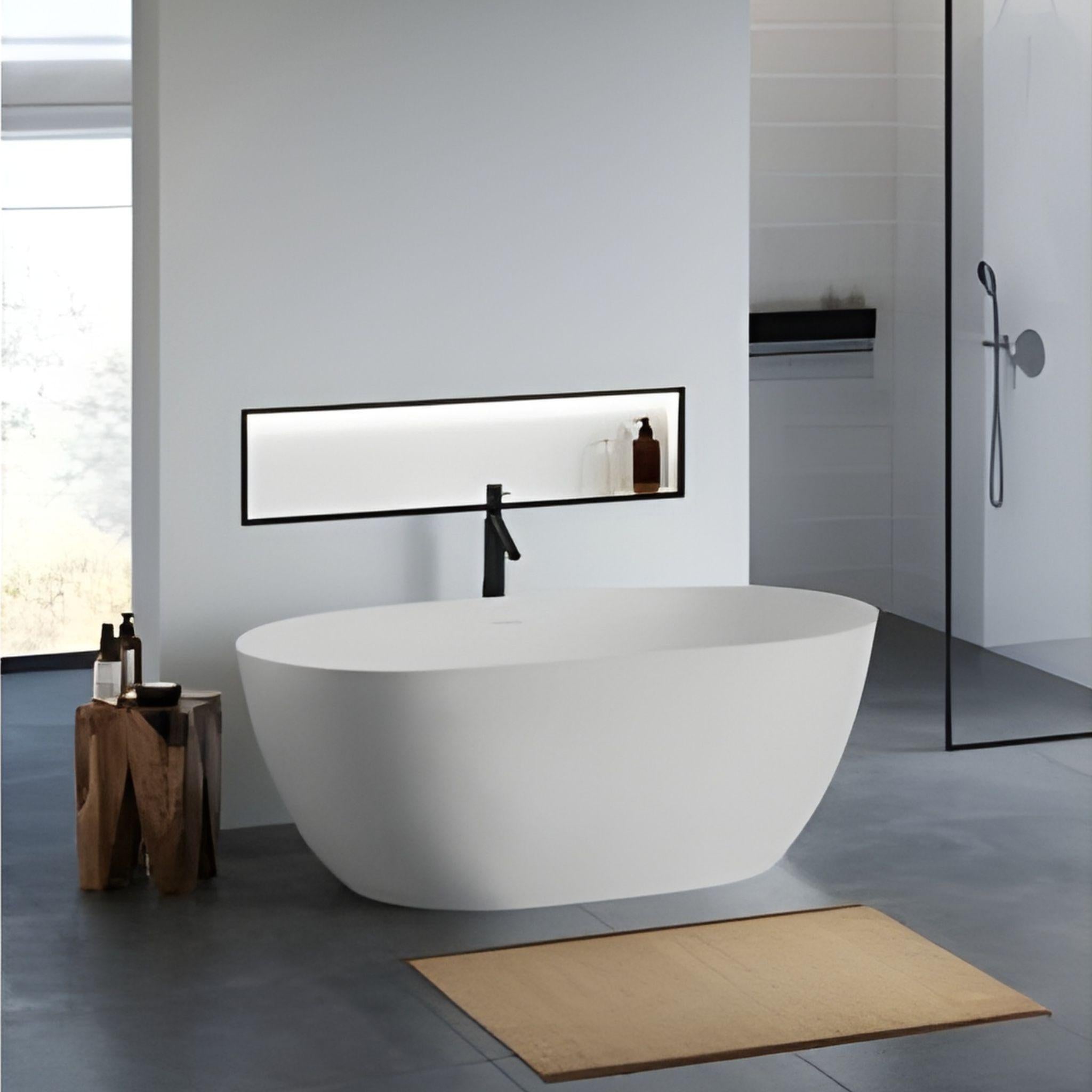 TURNER HASTINGS NARVA MAGNACAST FREESTANDING BATHTUB MATTE WHITE 1600MM