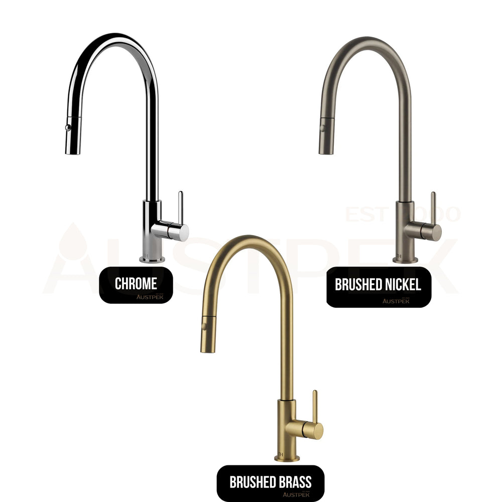 TURNER HASTINGS NAPLES PULL OUT SINK MIXER 410MM BRUSHED BRASS