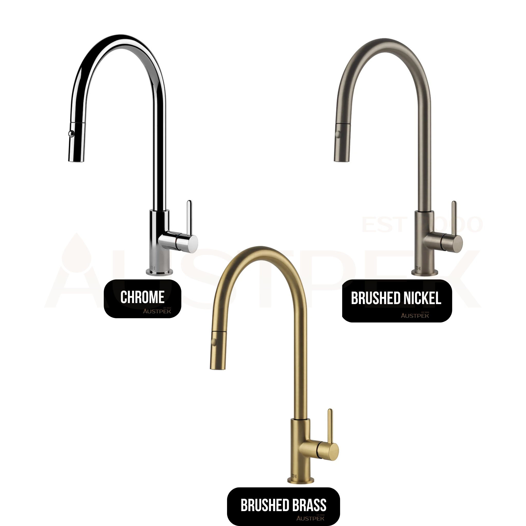 TURNER HASTINGS NAPLES PULL OUT SINK MIXER 410MM BRUSHED BRASS