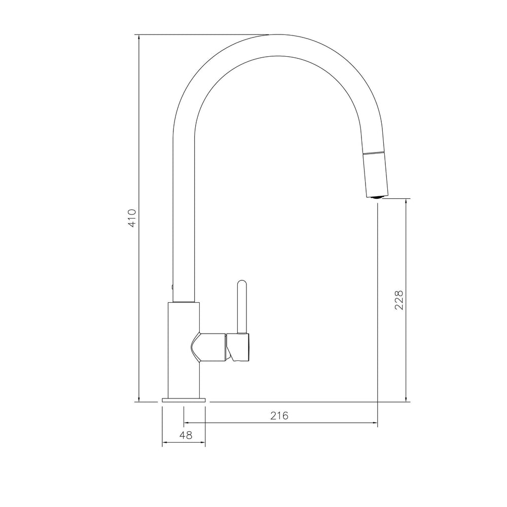 TURNER HASTINGS NAPLES PULL OUT SINK MIXER 410MM BRUSHED BRASS